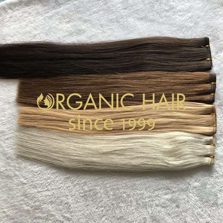 Hand tied weft hair extension 100% virgin human hair with best quality I5